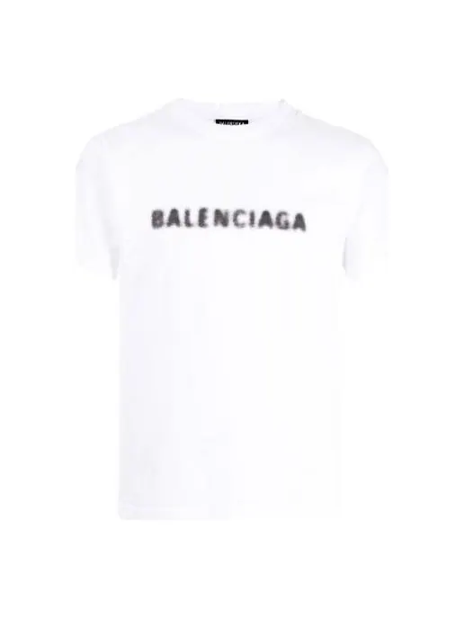 Футболка Balenciaga Blurred Logo T-Shirt 'White Black' — изображение 1 из 5, белый