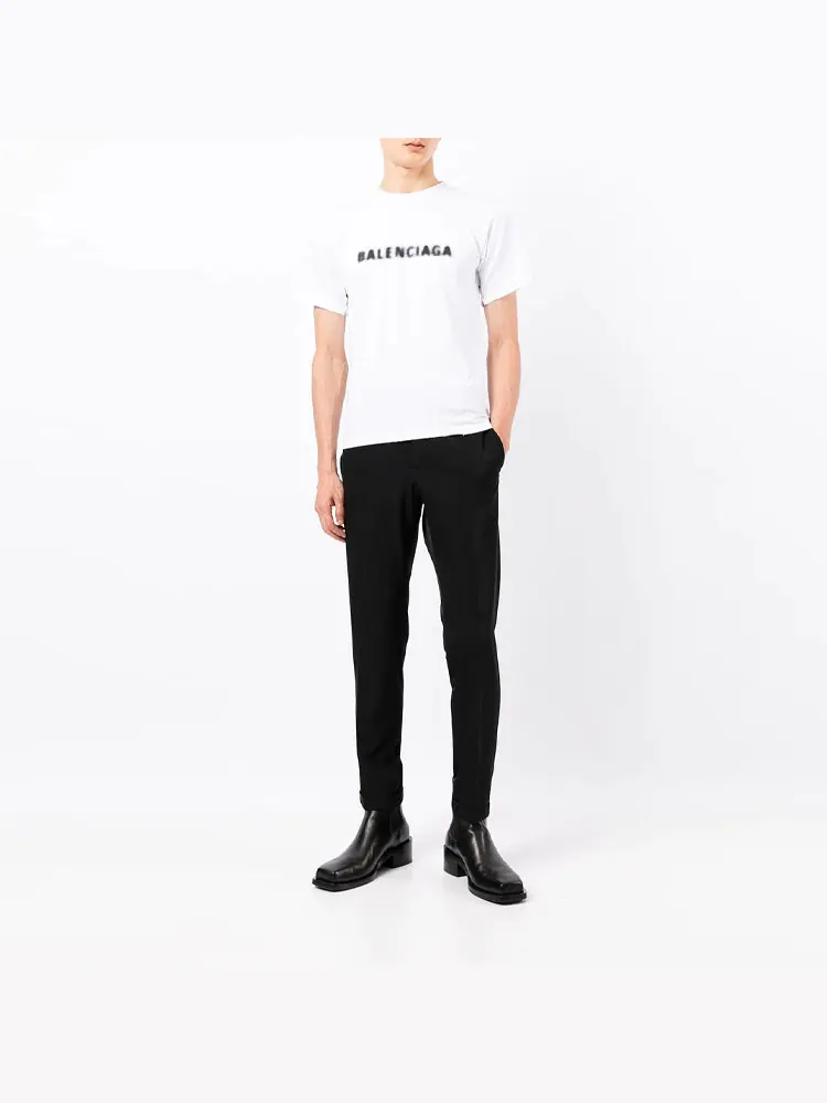 Футболка Balenciaga Blurred Logo T-Shirt 'White Black' — изображение 2 из 5, белый