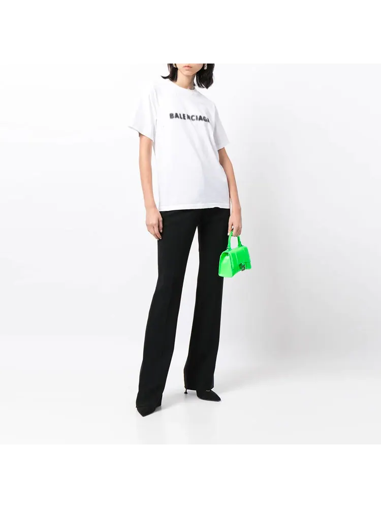 Футболка Balenciaga Blurred Logo T-Shirt 'White Black' — изображение 3 из 5, белый