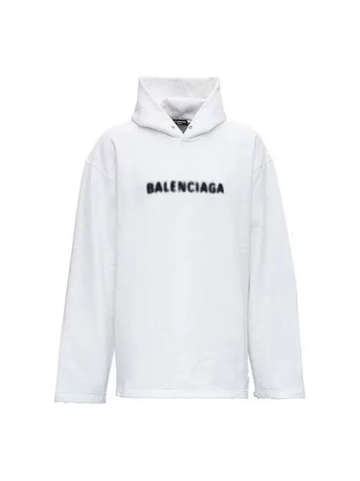 Толстовка blurred logo distress hoodie 'white' Balenciaga — изображение 1 из 4, белый