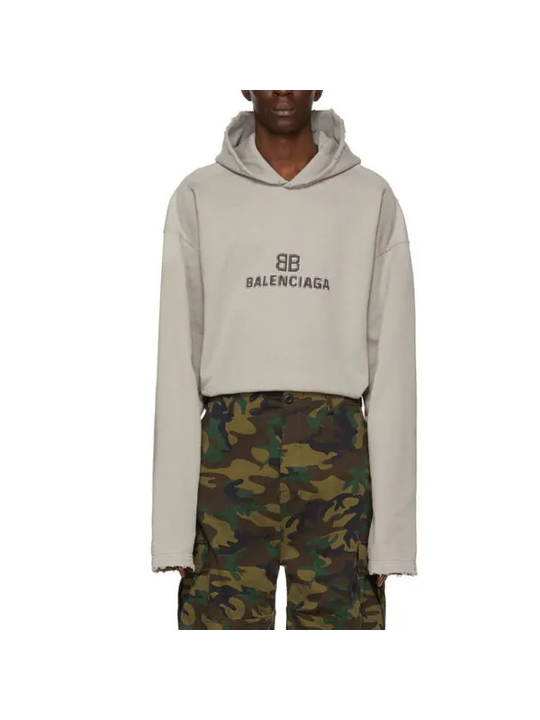 Толстовка bb pixel print hoodie 'grey' Balenciaga — изображение 3 из 4, серый