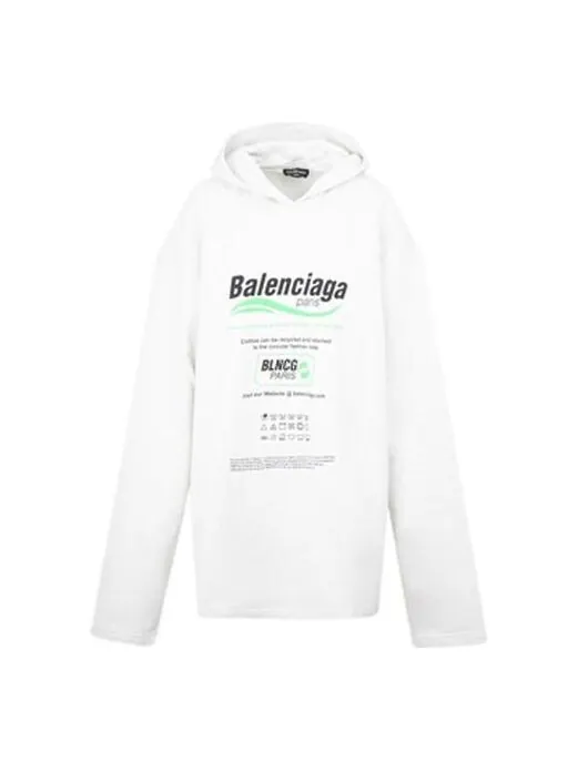 Толстовка dry cleaning boxy hoodie 'white' Balenciaga — изображение 1 из 4, белый