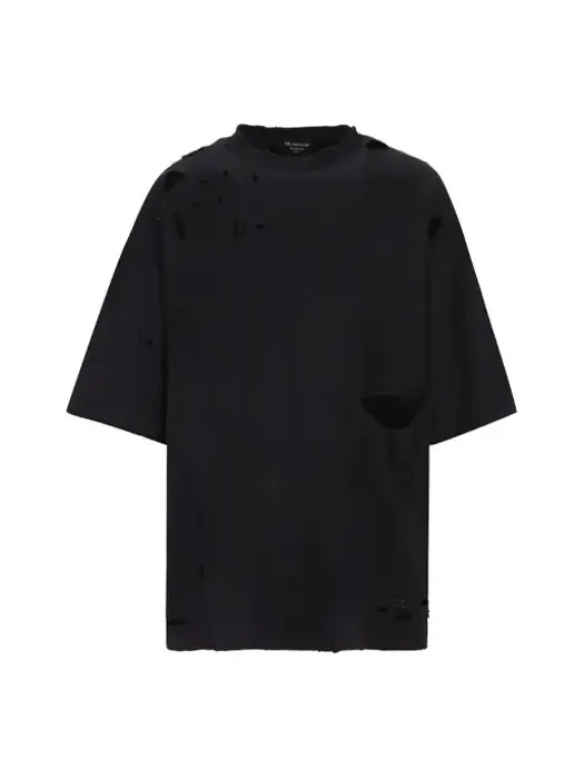 Футболка Balenciaga Destroyed T-Shirt 'Black' — изображение 1 из 8, черный