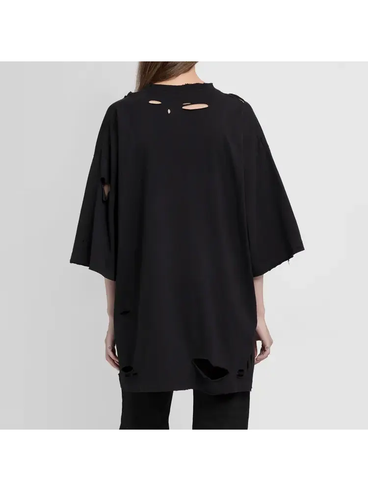 Футболка Balenciaga Destroyed T-Shirt 'Black' — изображение 4 из 8, черный