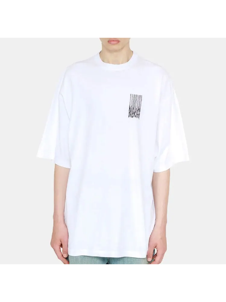 Футболка Balenciaga Barcode T-Shirt 'White' — изображение 2 из 4, белый