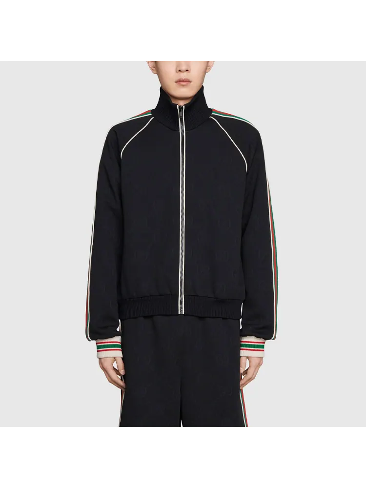 Куртка Gucci GG Jacquard Jersey Zip — изображение 4 из 12, черный