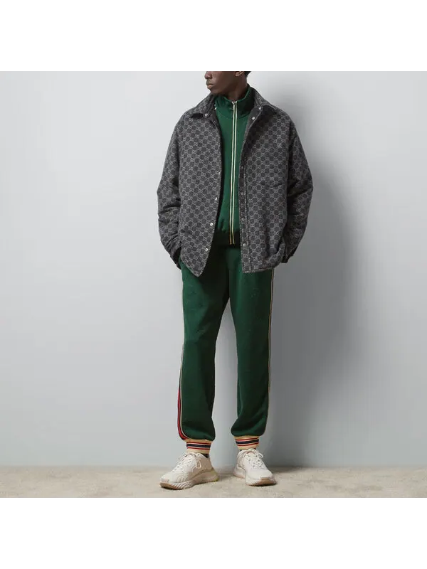 Куртка Gucci GG Jacquard Jersey Zip Jacket — изображение 4 из 4, зеленый
