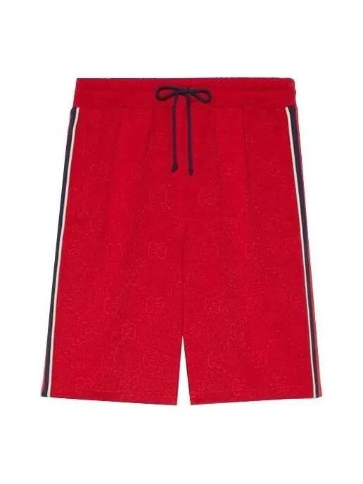 Шорты Gucci gg knitted shorts — изображение 1 из 4, красный/черный/белый