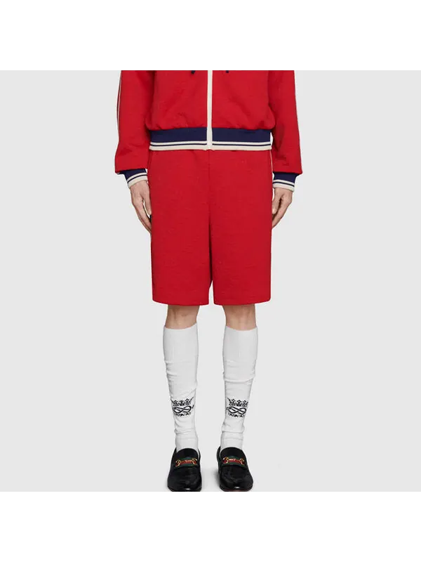 Шорты Gucci gg knitted shorts — изображение 2 из 4, красный/черный/белый