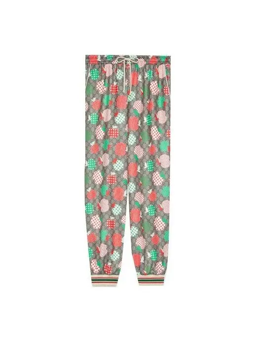 Брюки Gucci fw21 les pommes jogging pant 'red beige' — 1