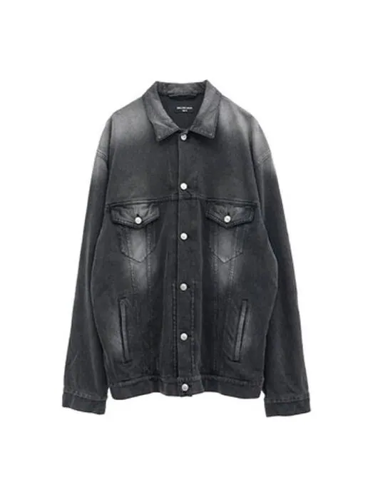 Куртка washed denim jacket large fit 'black' Balenciaga — изображение 1 из 4, черный