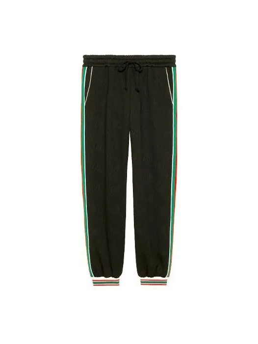 Брюки Gucci Classic Red Green GG Knit Jogging Sports Pants — изображение 1 из 4, черный