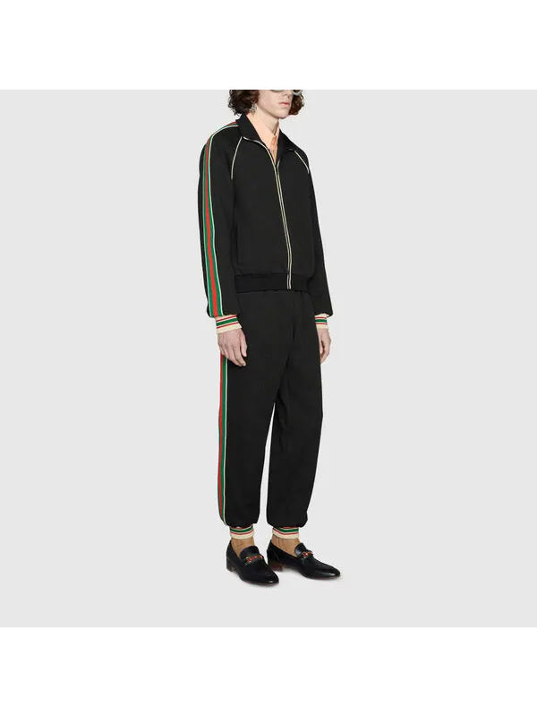 Брюки Gucci Classic Red Green GG Knit Jogging Sports Pants — изображение 2 из 4, черный