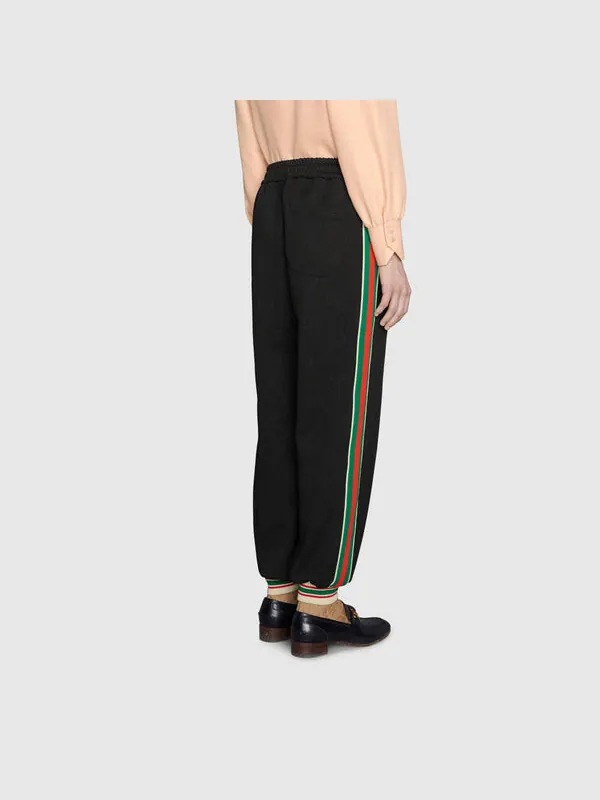 Брюки Gucci Classic Red Green GG Knit Jogging Sports Pants — изображение 4 из 4, черный