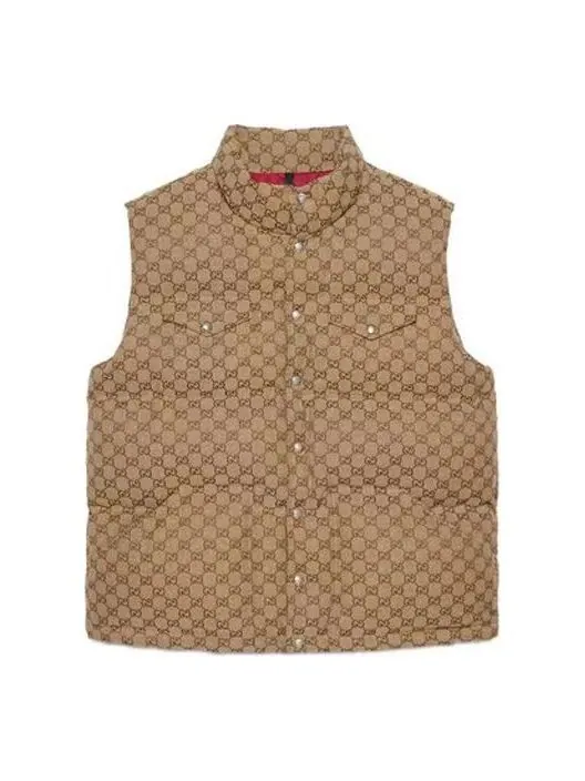Жилет The North Face x Gucci Down Vest — изображение 1 из 2, бежевый