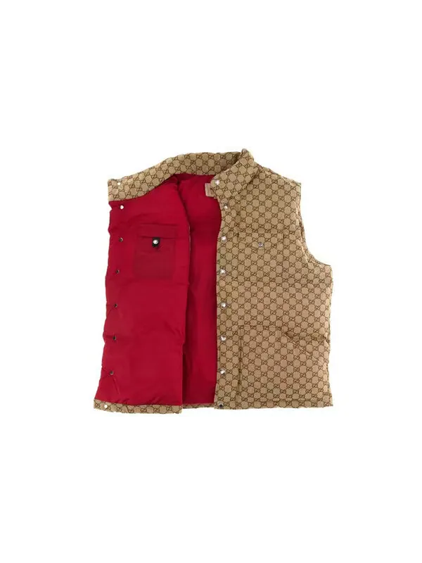 Жилет The North Face x Gucci Down Vest — изображение 2 из 2, бежевый