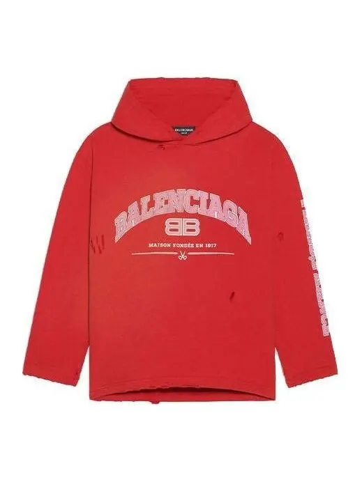 Толстовка maison cropped hoodie 'cardi red' Balenciaga — изображение 1 из 4, красный