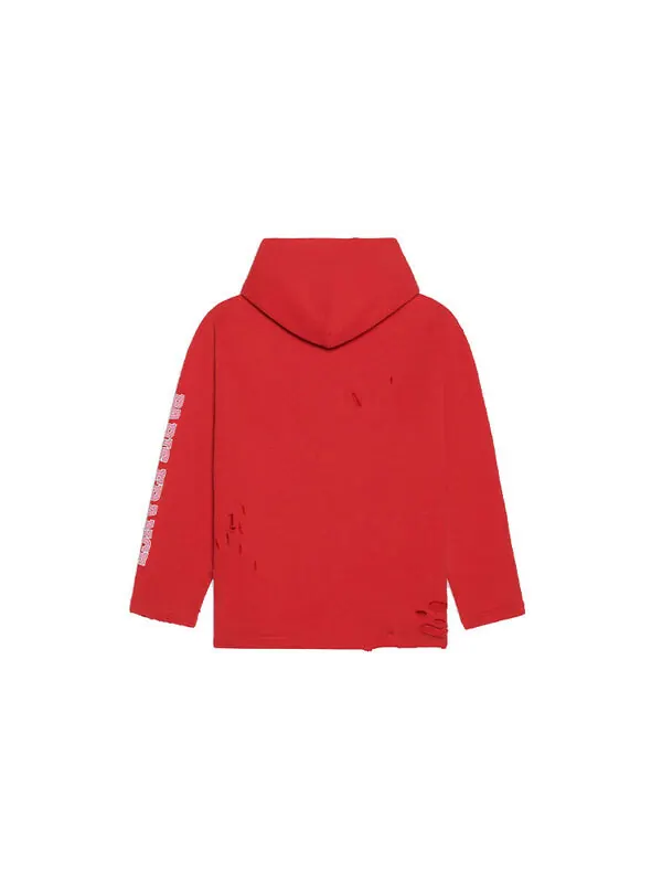 Толстовка maison cropped hoodie 'cardi red' Balenciaga — изображение 2 из 4, красный