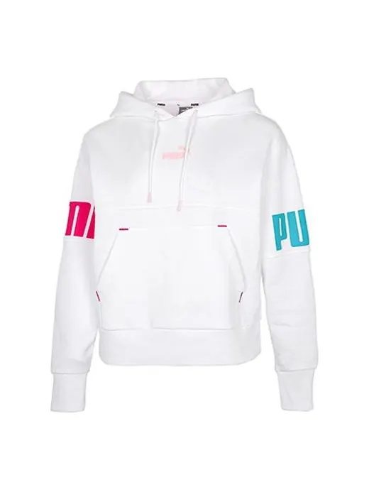 Свитер contrasting colors alphabet logo pattern loose hoodie white Puma — изображение 1 из 2, белый