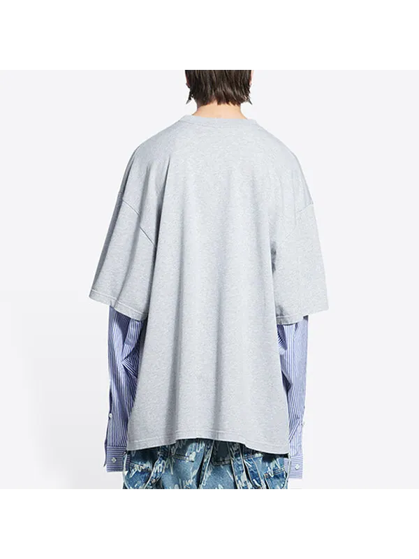 Футболка slime logo layered t-shirt 'grey' Balenciaga — изображение 4 из 4, серый