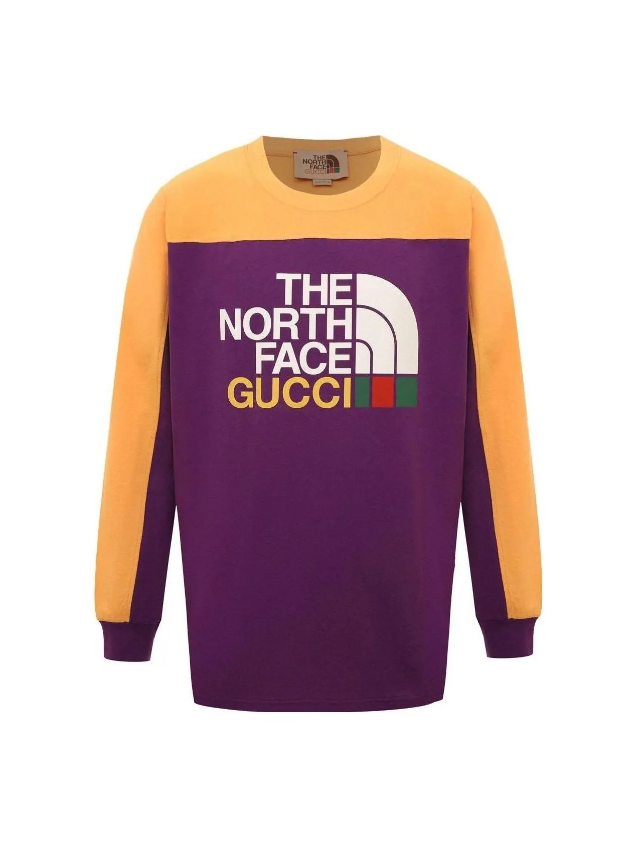 Футболка Gucci x The North Face Long Sleeve Cotton T-Shirt 'Purple Yellow' — изображение 1 из 4, фиолетовый