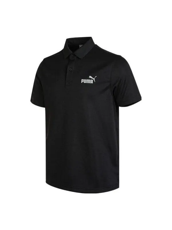 Рубашка поло essentials polo shirt 'black' Puma — изображение 1 из 4, черный