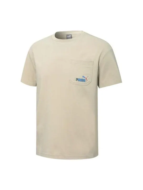 Футболка skb pocket logo tee 'tan' Puma — изображение 1 из 2, бежевый
