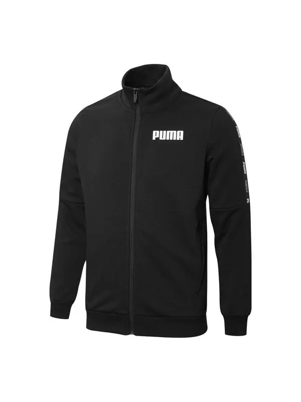 Куртка tape french terry full-zip sweatshirt 'black' Puma — изображение 1 из 4, черный