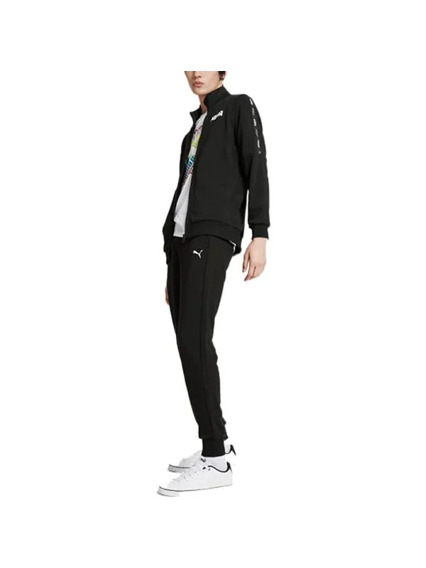 Куртка tape french terry full-zip sweatshirt 'black' Puma — изображение 3 из 4, черный
