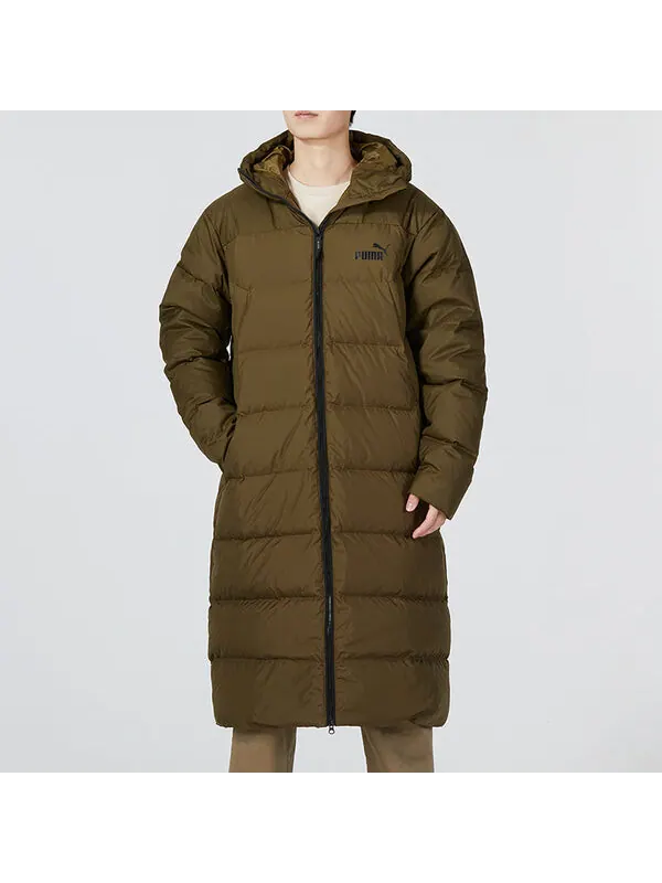Куртка hooded down coat jacket 'brown' Puma — изображение 3 из 4, коричневый