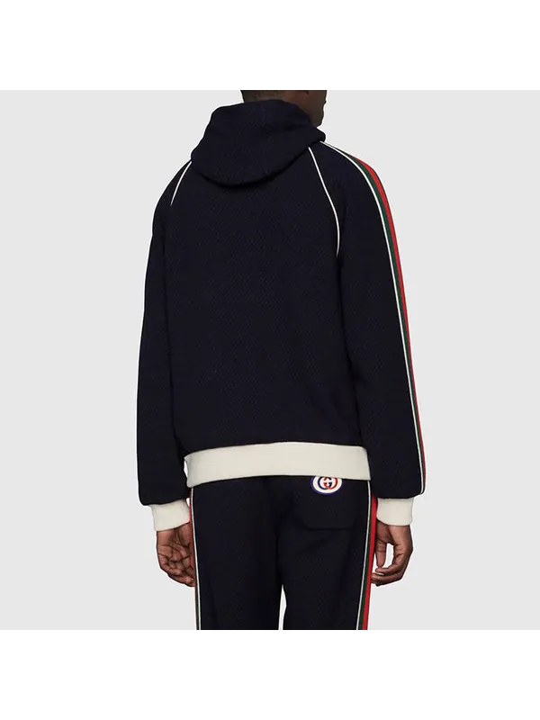 Куртка Gucci wool jersey jacket with web — изображение 4 из 4, темно-синий