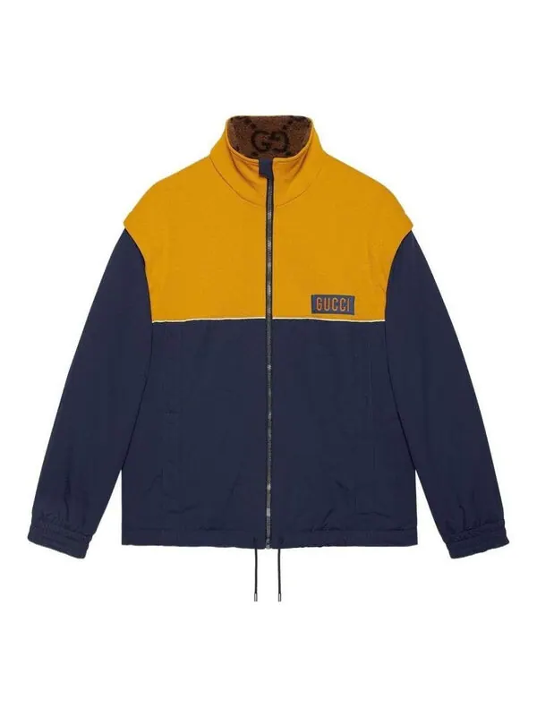 Куртка Gucci i technical jersey jacket with detachable sleeves — изображение 1 из 2, темно-синий/желтый