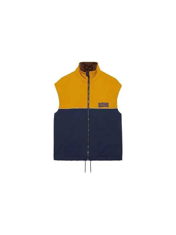 Куртка Gucci i technical jersey jacket with detachable sleeves — изображение 2 из 2, темно-синий/желтый