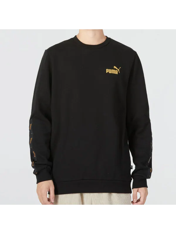 Свитер ess metallic logo sweater 'black' Puma — изображение 3 из 4, черный