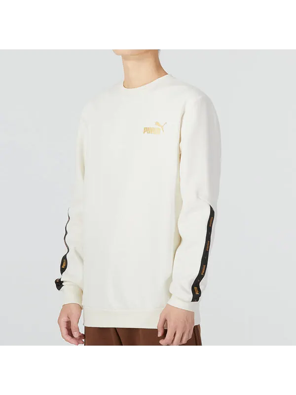 Свитер ess metallic logo sweater 'white' Puma — изображение 3 из 4, белый