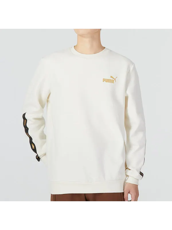 Свитер ess metallic logo sweater 'white' Puma — изображение 4 из 4, белый