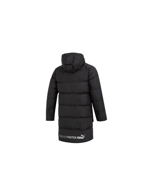 Куртка das long down jacket 'black' Puma — изображение 2 из 4, черный