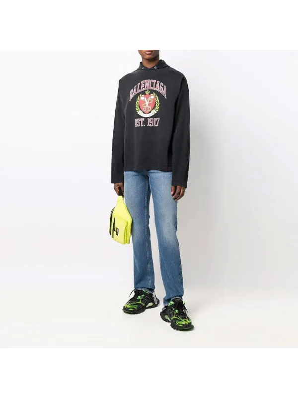 Толстовка est. 1917 college logo print hoodie 'black' Balenciaga — изображение 2 из 4, черный