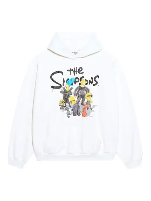 Толстовка x the simpsons cotton hoodie wide fit 'white' Balenciaga — изображение 1 из 4, белый
