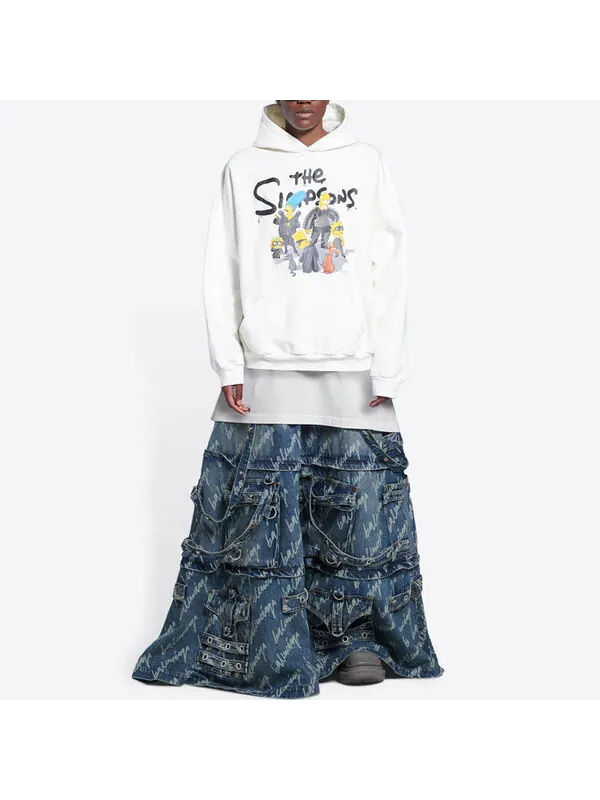 Толстовка x the simpsons cotton hoodie wide fit 'white' Balenciaga — изображение 3 из 4, белый