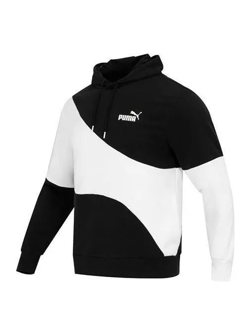 Толстовка power cat hoodie 'black' Puma — изображение 1 из 4, белый/черный