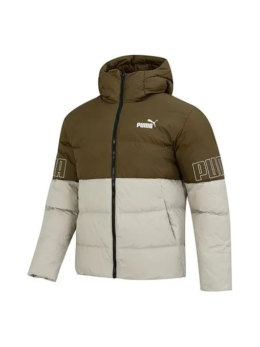 Куртка power down hooded jacket 'olivegreen' Puma — изображение 1 из 4, оливковый зеленый