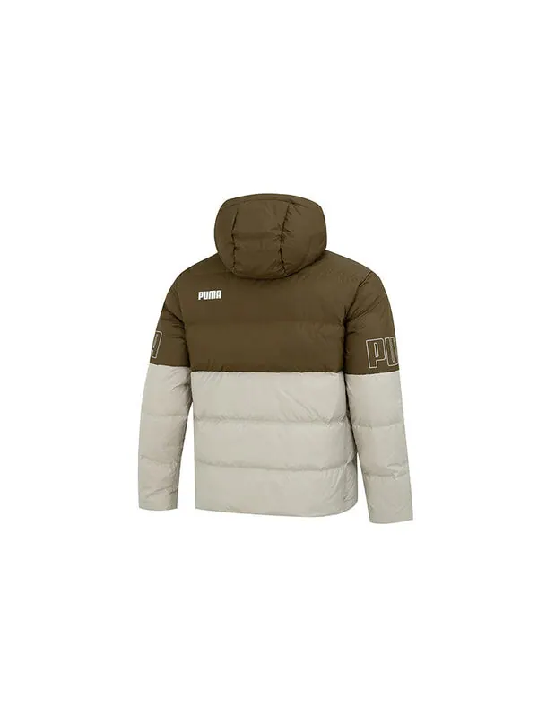 Куртка power down hooded jacket 'olivegreen' Puma — изображение 2 из 4, оливковый зеленый
