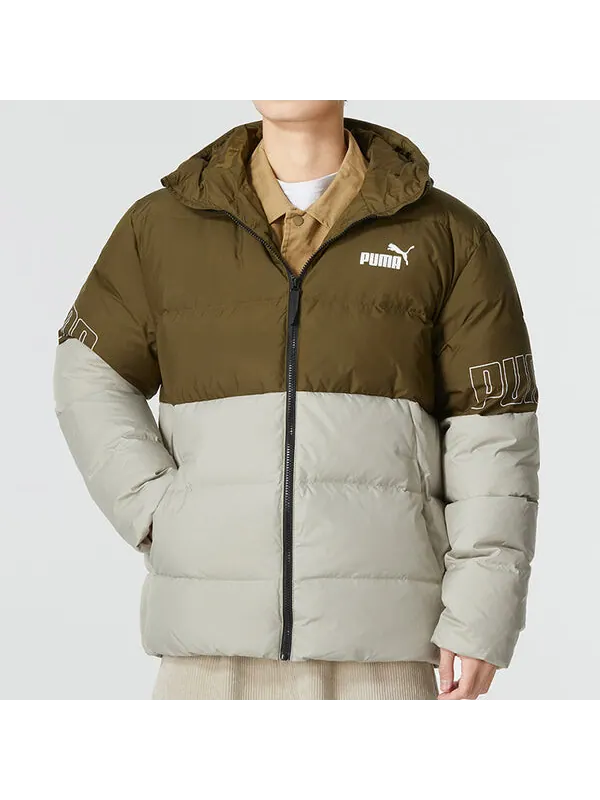 Куртка power down hooded jacket 'olivegreen' Puma — изображение 3 из 4, оливковый зеленый