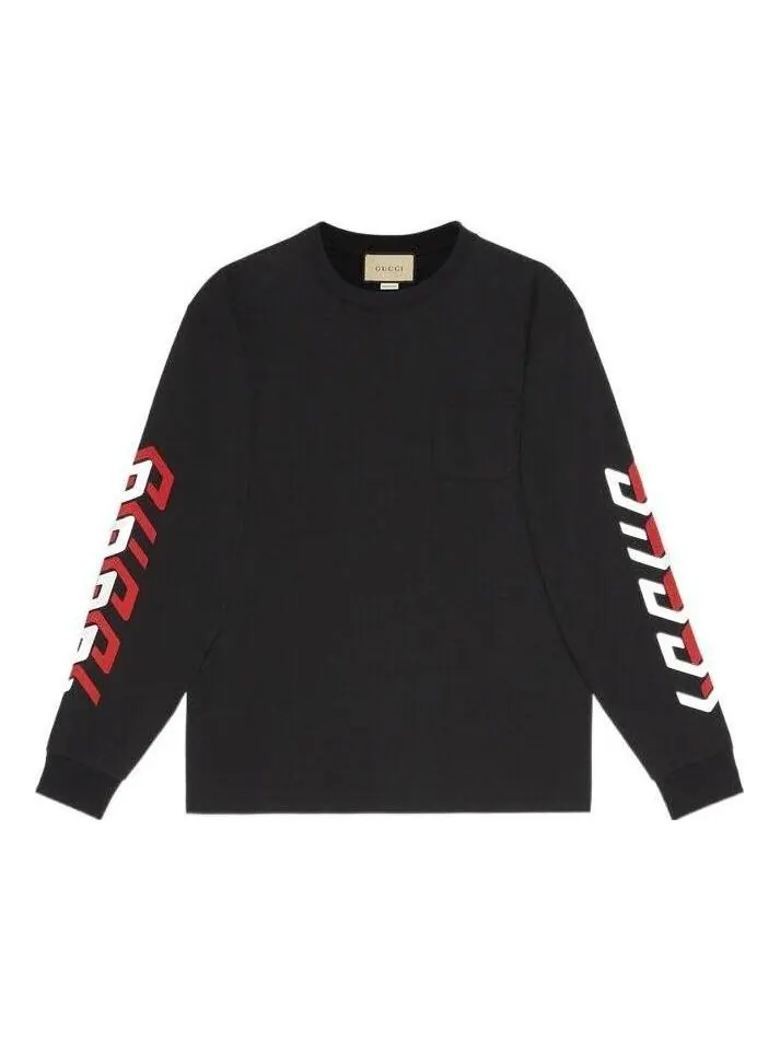 Футболка Gucci Cotton T-Shirt With Gucci Mirror Print 'Black' — изображение 1 из 5, черный