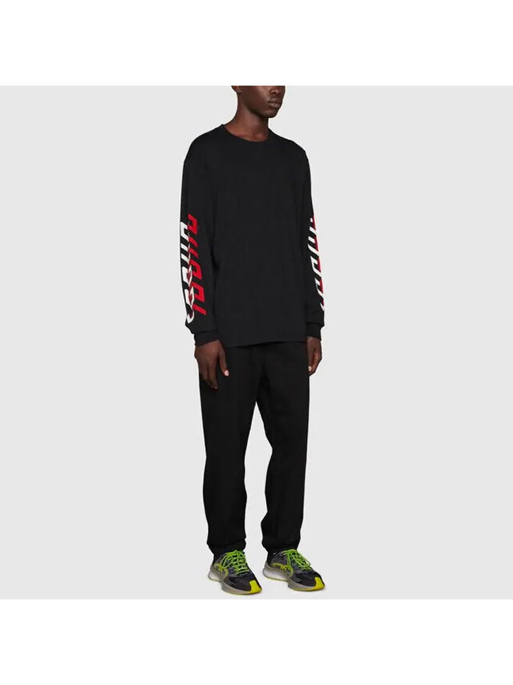 Футболка Gucci Cotton T-Shirt With Gucci Mirror Print 'Black' — изображение 2 из 5, черный