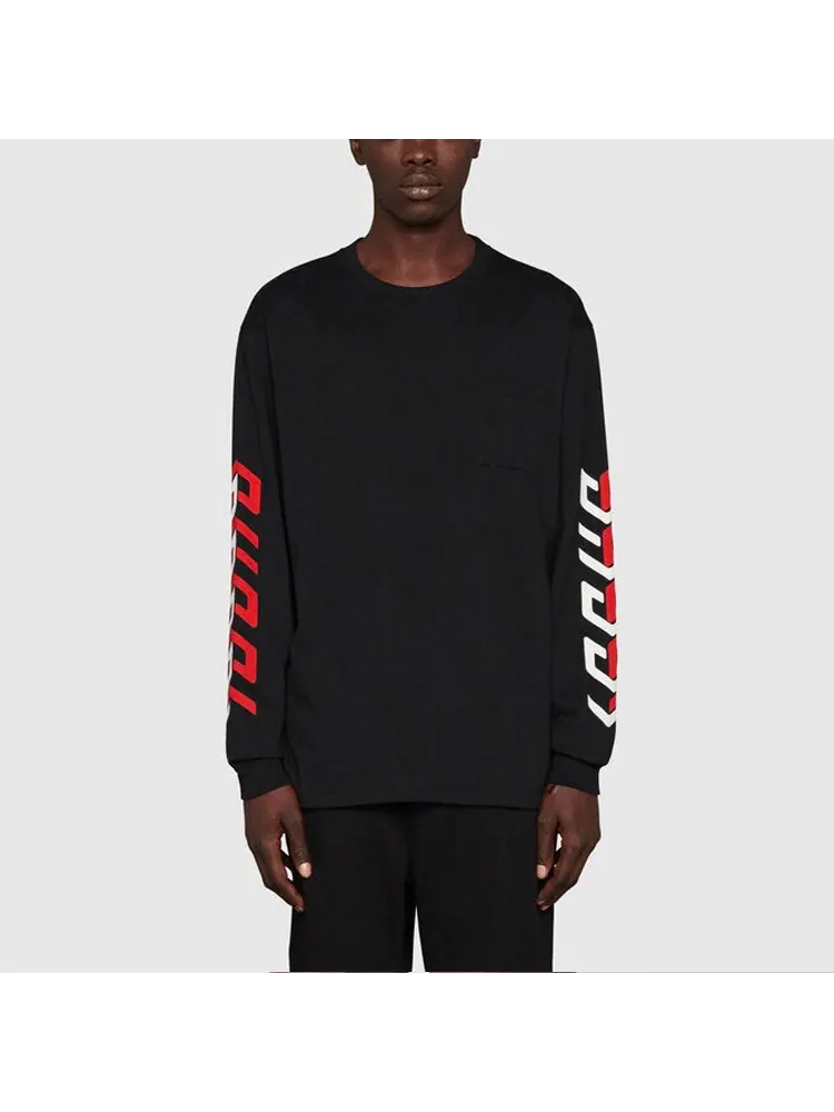Футболка Gucci Cotton T-Shirt With Gucci Mirror Print 'Black' — изображение 3 из 5, черный