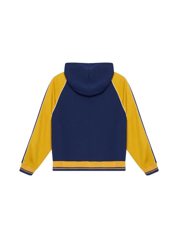 Толстовка Gucci GG Jacquard Hooded Sweatshirt — изображение 2 из 4, синий/желтый