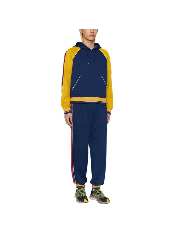 Толстовка Gucci GG Jacquard Hooded Sweatshirt — изображение 3 из 4, синий/желтый