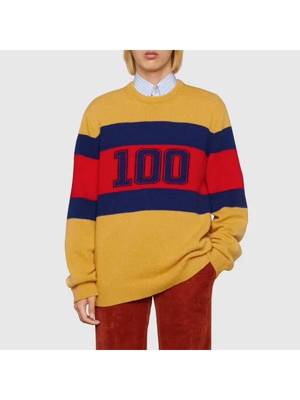 Свитер Gucci 'yellow red blue' — изображение 3 из 4, желтый/красный/синий
